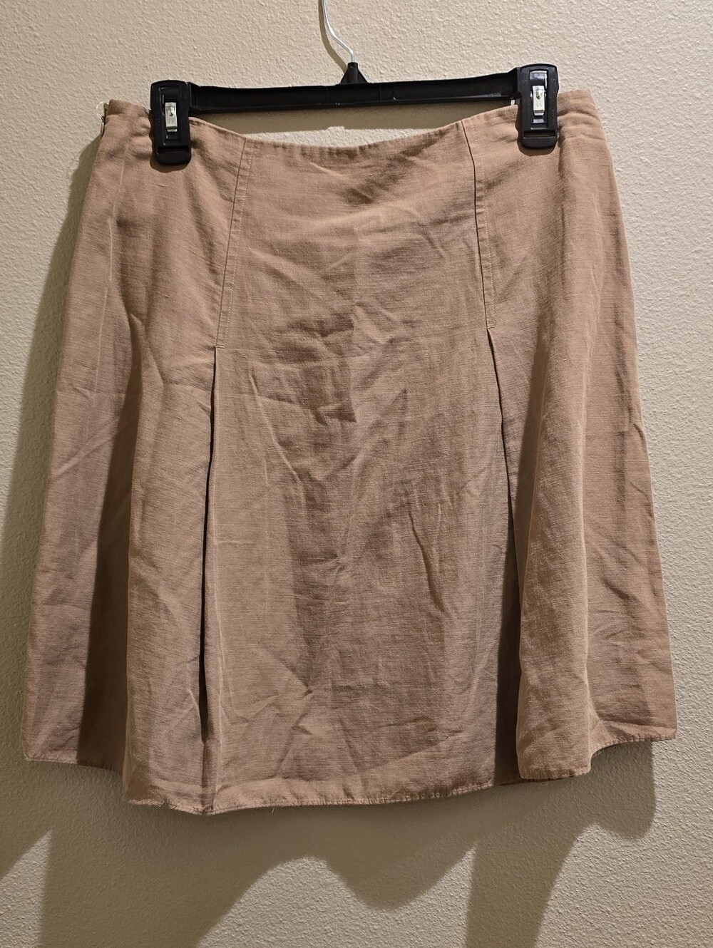 Vince Cotton Blend Pleated Flare Mini Skirt Camel Tan NWOT Size 6 - Picture 7 of 9